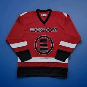 Red Logic EVERYBODY TOUR Hockey Jersey Mens Small Shirt #85 Fan Rap Hip Hop
